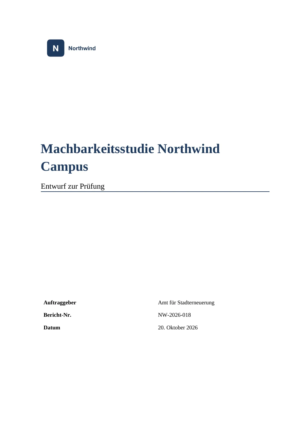 Machbarkeitsstudie Northwind Campus — 1