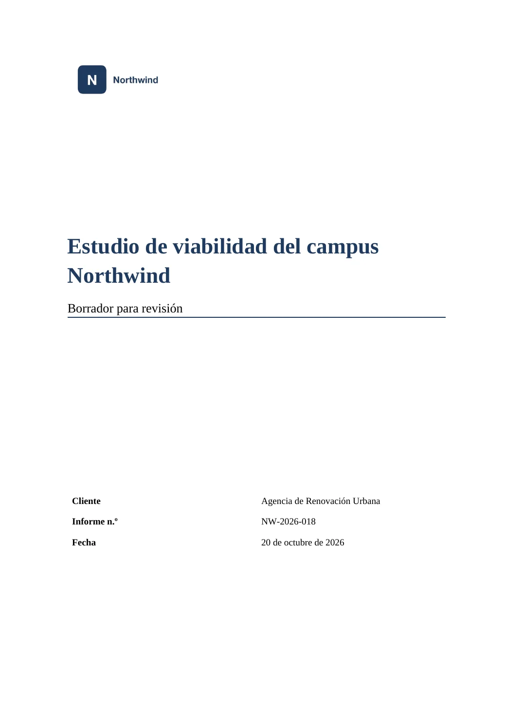 Estudio de viabilidad del campus Northwind — 1
