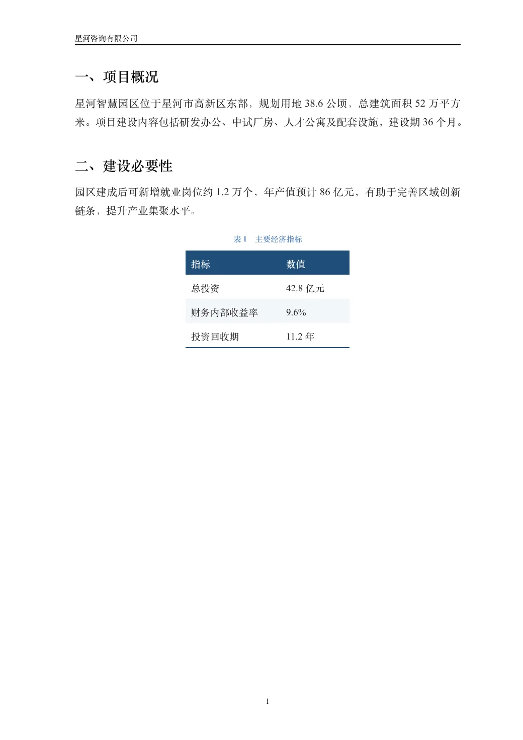 星河智慧园区可行性研究报告 — 2